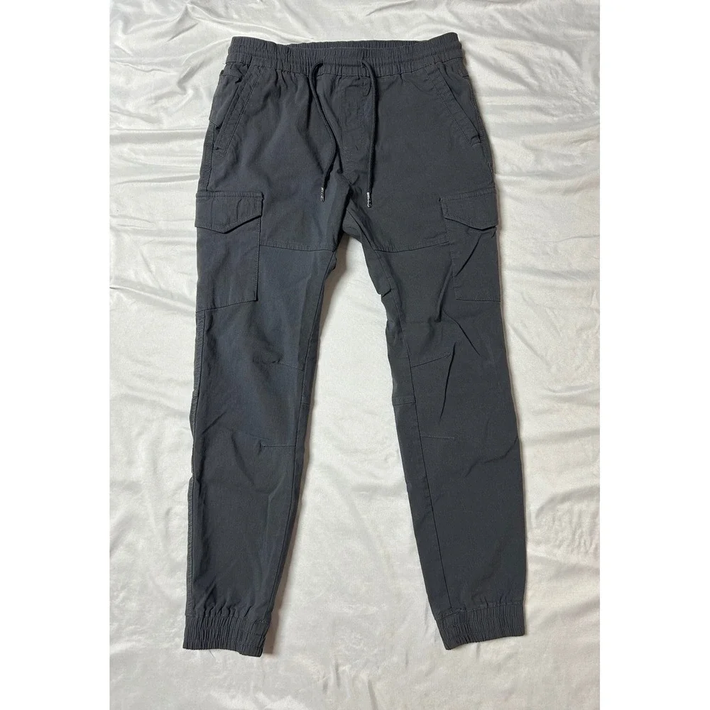 Projek Raw Mens Cargo Jogger Pants Charcoal Gray Classic Fit Coupe Classique Sm